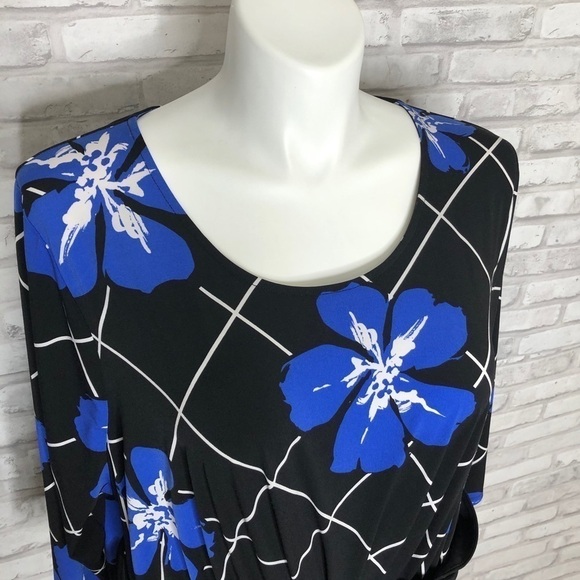 Lane Bryant black blue flower dress, 22/24 - Picture 6 of 7